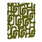 Mid Century Modern Loops Pattern in Deep Olive Green and White Canvas Print Gallery Image 8