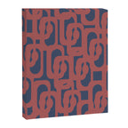 Mid Century Modern Loops Pattern in Maroon and Navy Blue Canvas Print Gallery Image 8