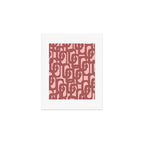 Mid Century Modern Loops Pattern in Maroon and Pink Blush Art Print Gallery Image 1