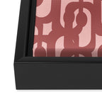 Mid Century Modern Loops Pattern in Maroon and Pink Blush Framed Canvas Print Gallery Image 3