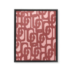 Mid Century Modern Loops Pattern in Maroon and Pink Blush Framed Canvas Print Gallery Image 8