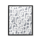 Mid Century Modern Loops Pattern in White and Gray Framed Canvas Print Gallery Image 8