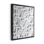 Mid Century Modern Loops Pattern in White and Gray Framed Canvas Print Gallery Image 2