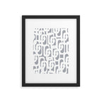 Mid Century Modern Loops Pattern in White and Gray Framed Art Print Gallery Image 6