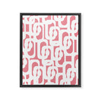 Mid Century Modern Loops Pattern in White on Pink Framed Canvas Print Gallery Image 8