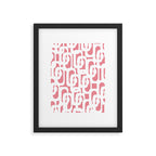 Mid Century Modern Loops Pattern in White on Pink Framed Art Print Gallery Image 6