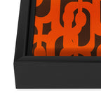 Mid Century Modern Loops Retro 70s Dark Brown and Orange Pattern Framed Canvas Print Gallery Image 3