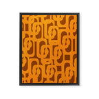 Mid Century Modern Loops Retro 70s Light Brown and Light Orange Pattern Framed Canvas Print Gallery Image 8