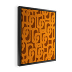 Mid Century Modern Loops Retro 70s Light Brown and Light Orange Pattern Framed Canvas Print Gallery Image 2
