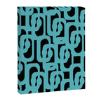 Mid Century Modern Loops Retro Abstract Pattern Turquoise and Black Canvas Print Gallery Image 8