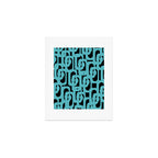 Mid Century Modern Loops Retro Abstract Pattern Turquoise and Black Art Print Gallery Image 1