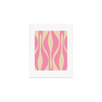 Mid Century Modern Lounge Retro Ogee Pattern in Pink and Cream Art Print Gallery Image 1