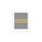 Mid Century Modern Minimalist Fish Stripe Pattern in Retro Gray and Mustard Yellow Art Print Gallery Image 1