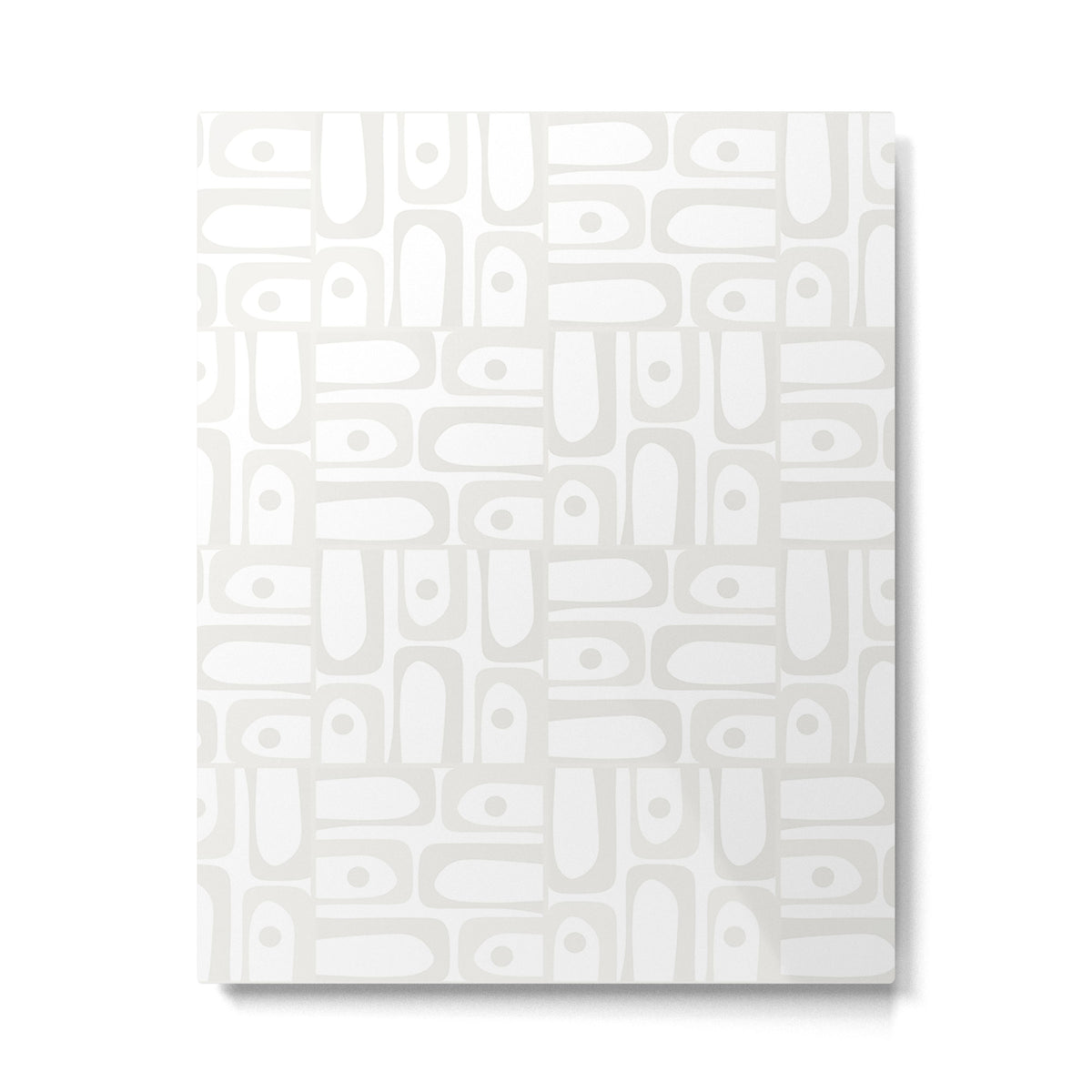 Mid Century Modern Minimalist Piquet Abstract Multi Geometric Pattern in White Tones Metal Print Gallery Image 6