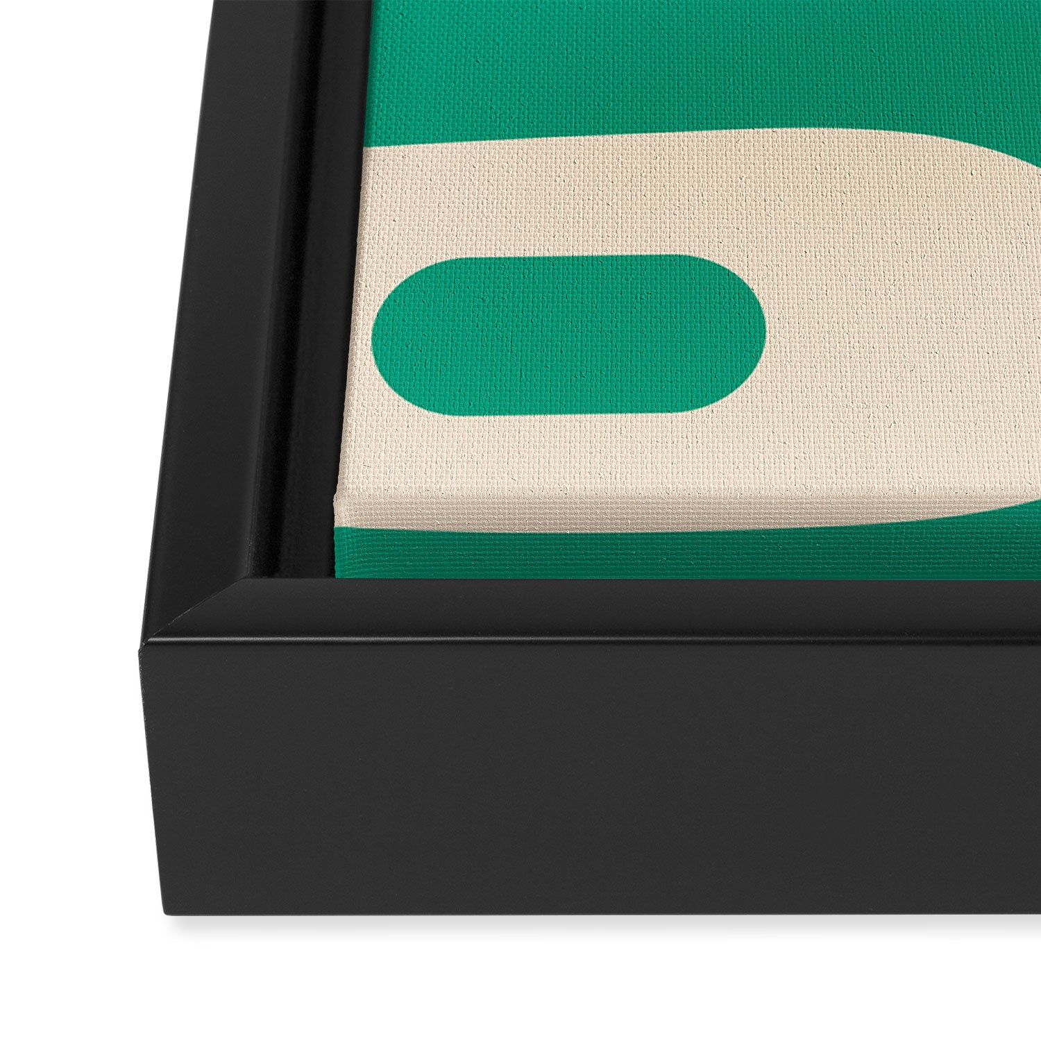 Mid Century Modern Minimalist Retro Abstract Piquet Pattern in Jade Green Framed Canvas Print Gallery Image 3