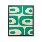 Mid Century Modern Minimalist Retro Abstract Piquet Pattern in Jade Green Framed Canvas Print Gallery Image 8