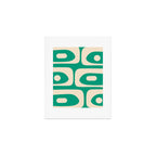 Mid Century Modern Minimalist Retro Abstract Piquet Pattern Jade Green Art Print Gallery Image 1