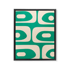 Mid Century Modern Minimalist Retro Abstract Piquet Pattern Jade Green Framed Canvas Print Gallery Image 8