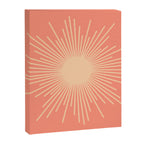 Mid Century Modern Minimalist Sunburst in Salmon Blush Pink and Cream Canvas Print Gallery Image 8