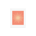 Mid Century Modern Minimalist Sunburst in Salmon Blush Pink and Cream Art Print Gallery Image 1