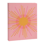Mid Century Modern Minimalist Sunburst Retro Sun Pink Orange Mustard Yellow Canvas Print Gallery Image 8