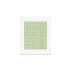 Mid Century Modern Minimalist Woven Line Pattern in Light Sage Green and Cream Art Print Gallery Image 1