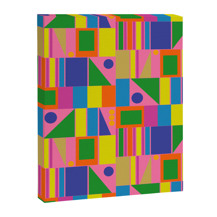 Mid Century Modern Modtastic Fun and Colorful Abstract Geometric Pattern Canvas Print Gallery Image 1