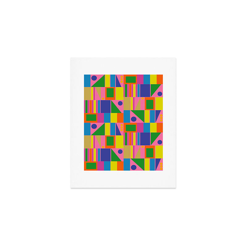 Mid Century Modern Modtastic Fun and Colorful Abstract Geometric Pattern Art Print Gallery Image 1