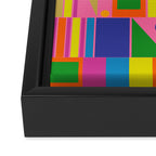 Mid Century Modern Modtastic Fun and Colorful Abstract Geometric Pattern Framed Canvas Print Gallery Image 3