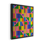 Mid Century Modern Modtastic Fun and Colorful Abstract Geometric Pattern Framed Canvas Print Gallery Image 2