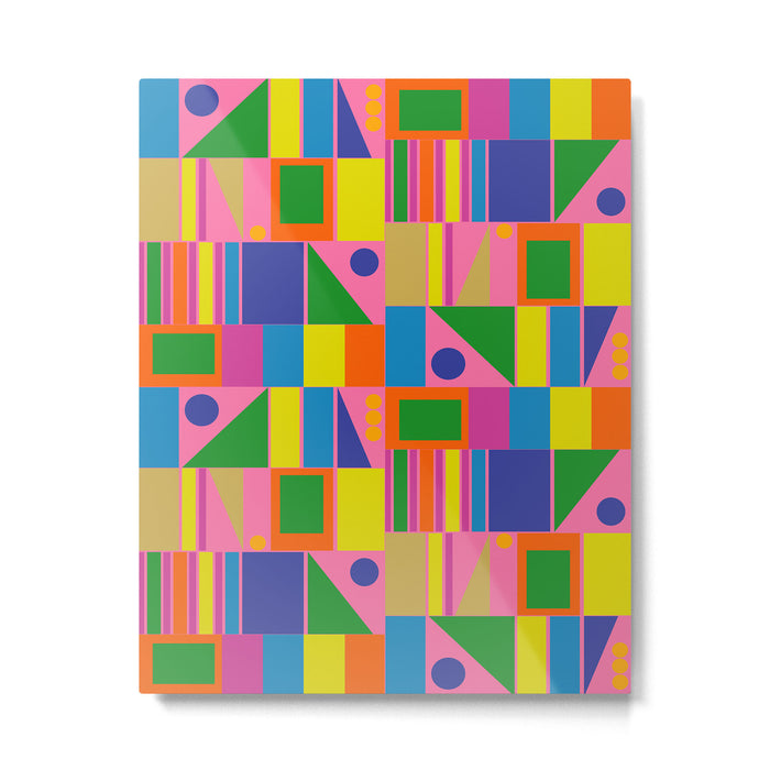 Mid Century Modern Modtastic Fun and Colorful Abstract Geometric Pattern Metal Print Gallery Image 1