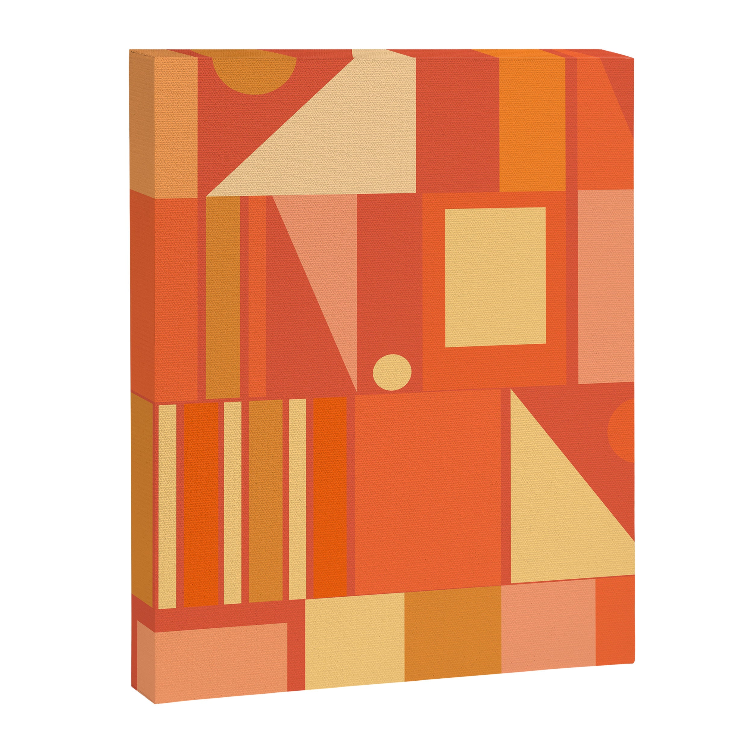 Mid Century Modern Modtastic Geometric Abstract Orange Yellow Canvas Print Gallery Image 6