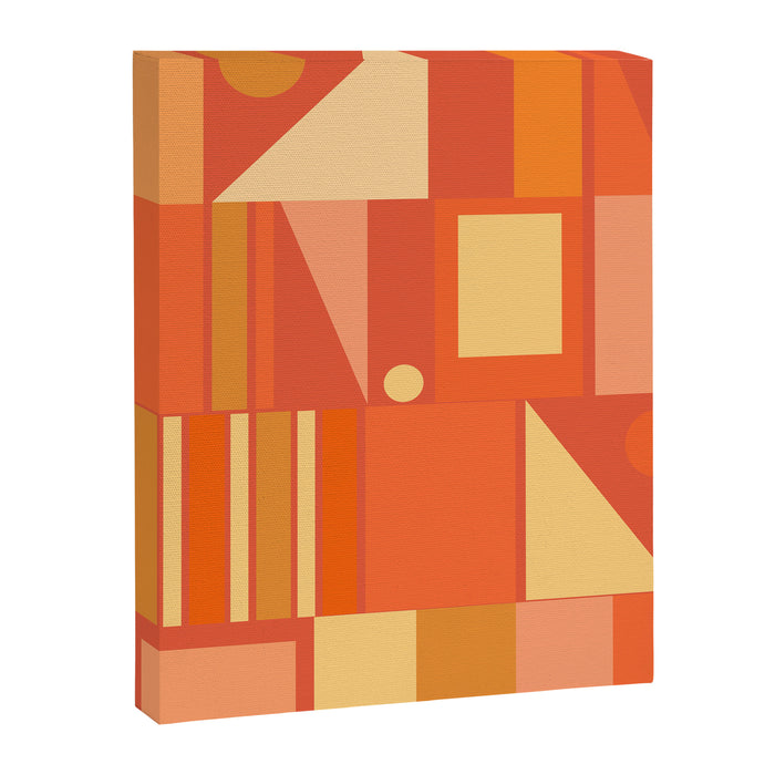 Mid Century Modern Modtastic Geometric Abstract Orange Yellow Canvas Print Gallery Image 1