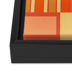 Mid Century Modern Modtastic Geometric Abstract Orange Yellow Framed Canvas Print Gallery Image 3
