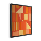 Mid Century Modern Modtastic Geometric Abstract Orange Yellow Framed Canvas Print Gallery Image 2