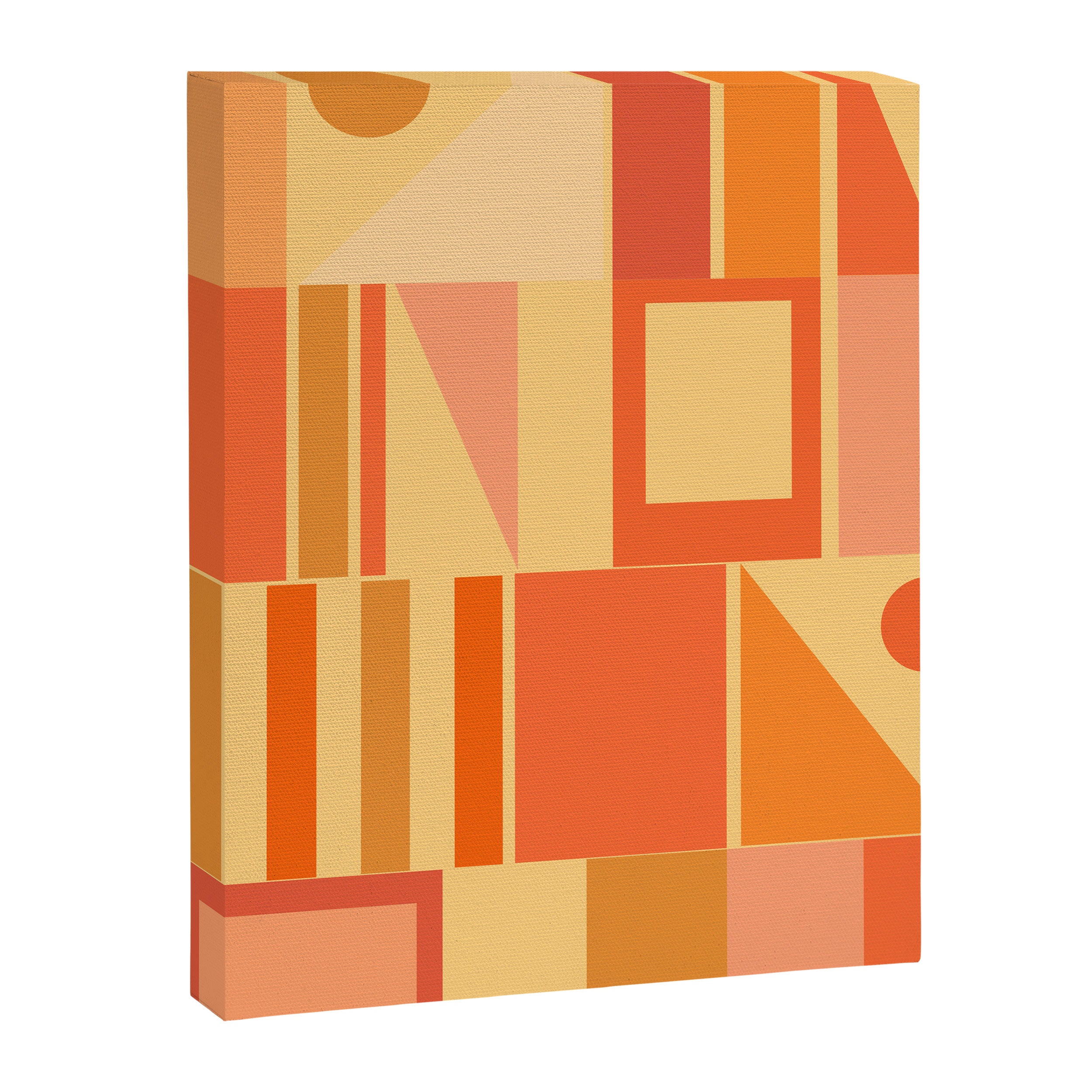 Mid Century Modern Modtastic Geometric Abstract Pattern Tangerine Orange Yellow Canvas Print Gallery Image 6