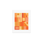 Mid Century Modern Modtastic Geometric Abstract Pattern Tangerine Orange Yellow Art Print Gallery Image 1