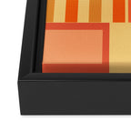Mid Century Modern Modtastic Geometric Abstract Pattern Tangerine Orange Yellow Framed Canvas Print Gallery Image 3