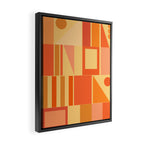 Mid Century Modern Modtastic Geometric Abstract Pattern Tangerine Orange Yellow Framed Canvas Print Gallery Image 2