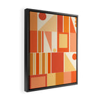 Mid Century Modern Modtastic Orange Peach Geometric Abstract Pattern Framed Canvas Print Gallery Image 2