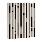 Mid Century Modern Modular Stripes in Black, Gray, and Almond Cream Canvas Print Gallery Image 6