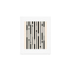 Mid Century Modern Modular Stripes in Black, Gray, and Almond Cream Art Print Gallery Image 1