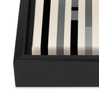 Mid Century Modern Modular Stripes in Black, Gray, and Almond Cream Framed Canvas Print Gallery Image 3