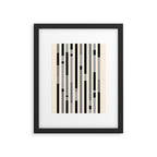 Mid Century Modern Modular Stripes in Black, Gray, and Almond Cream Framed Art Print Gallery Image 5
