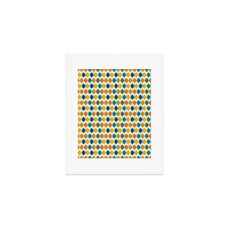 Mid Century Modern Multicolor Retro Fish Pattern Art Print Gallery Image 1