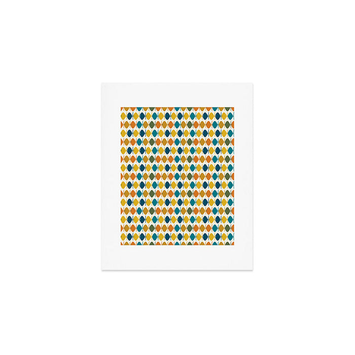 Mid Century Modern Multicolor Retro Fish Pattern Art Print Gallery Image 1