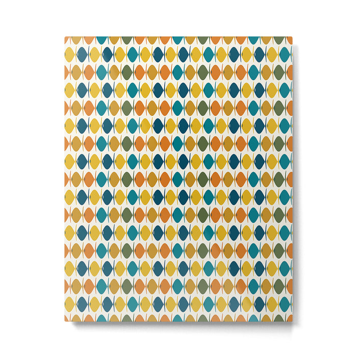 Mid Century Modern Multicolor Retro Fish Pattern Metal Print Gallery Image 1