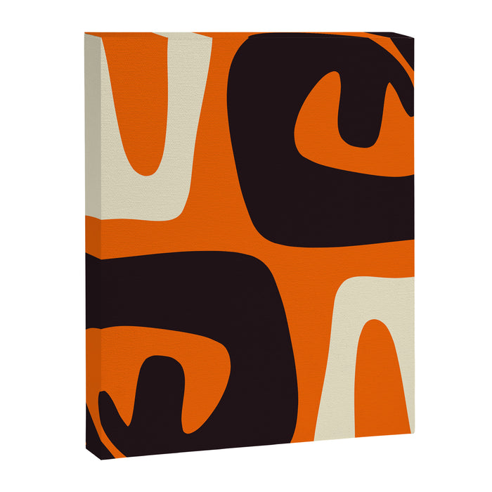 Mid Century Modern Mythos Abstract Black Orange Cream Canvas Print Gallery Image 1