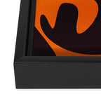 Mid Century Modern Mythos Abstract Black Orange Cream Framed Canvas Print Gallery Image 3