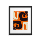 Mid Century Modern Mythos Abstract Black Orange Cream Framed Art Print Gallery Image 6
